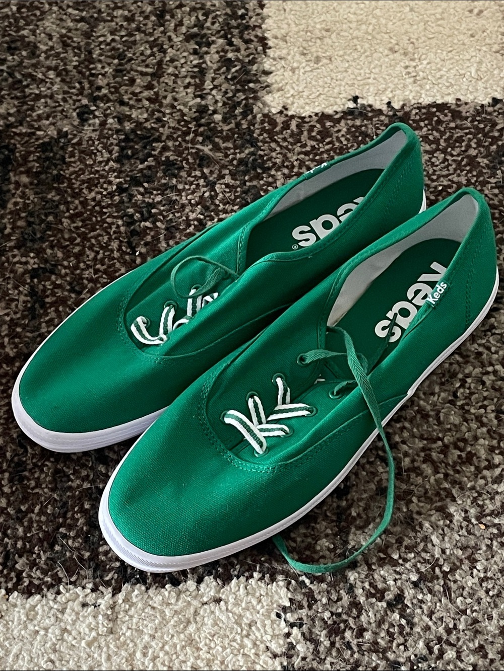 Keds Green Canvas Lace-Up Sneakers